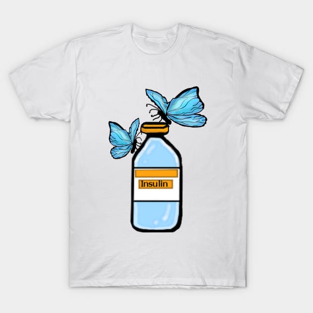 Butterflies and Insulin T-Shirt by CatGirl101